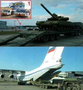 Погрузка Т-64БВ в Ан-124 и Ил-76 в «Емельяново»